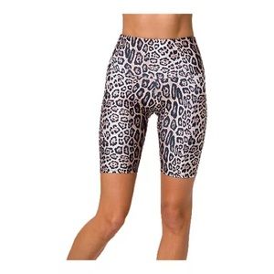 Leopard Print High Rise Bike Shorts